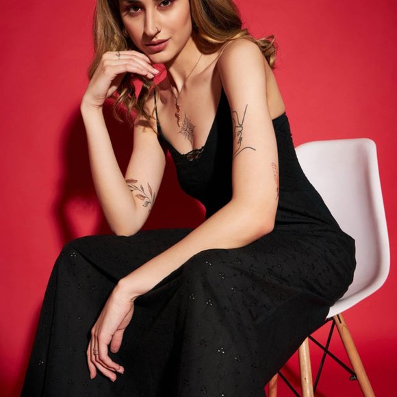 Pure Cotton black Maxi dress - Picture 5 of 5